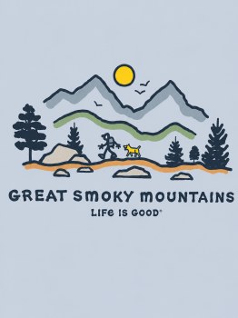 Men's Life is Good Smoky Mountains Name Drop - Glacial Blue