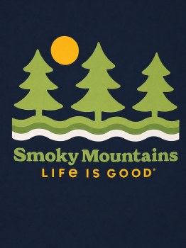 Men's Life is Good Smoky Mountain Name Drop - Darkest Blue