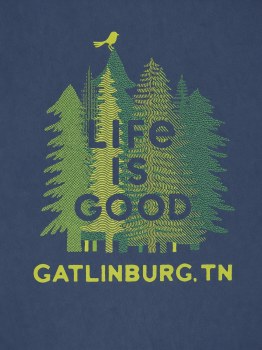 Women's Life is Good Gatlinurg Tennessee Name Drop - Darkest Blue