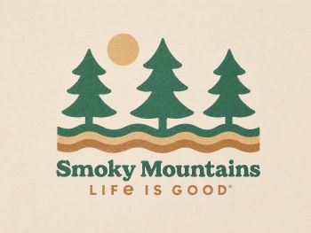 Women's Life is Good Smoky Mountains Name Drop - Birch White
