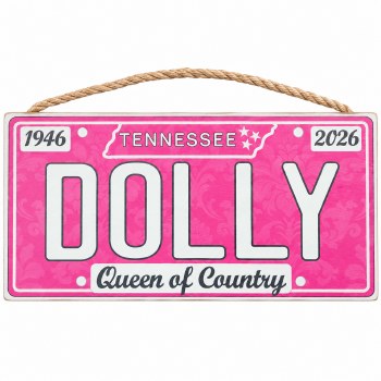 Wood Sign Dolly Queen of Country License Plate - Pink