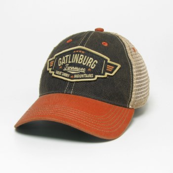 Black/Orange Trucker OFA w/Gatlinburg Great Smoky Mountains Wings