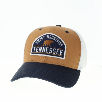 Smoky Mountains Tennessee Trucker Hat Camel & Navy