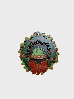 Tim Weberding Ornament- Pine Tree Wreath Gatlinburg Tennessee