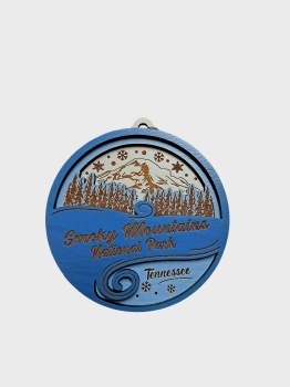 Tim Weberding Ornament- Winter Scene Blue