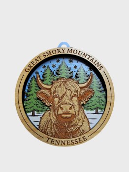 Tim Weberding Ornament- Winter Highland Cow