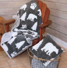 Bear Melange Ultra Plush Sherpa Blanket