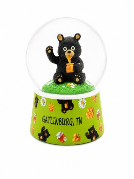 Snowglobe Bear Eating Honey