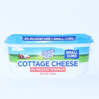 Deans Cottage Cheese 4per Cent Milk Fat Minimum Small Curd 16oz 16