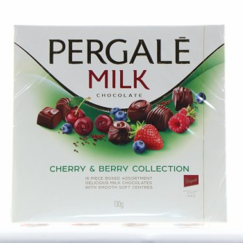 Конфеты pergale cerry-berry молочный шоколад 130г тв/у (4770179119327)
