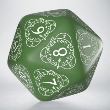 D20 Level Counter Green & white Spin Down Die