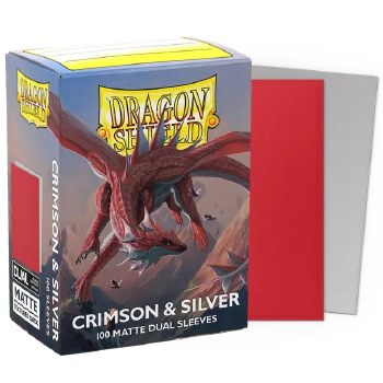 Dragon Shield Matte Dual Crimson & Silver (100)