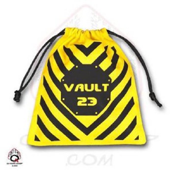 QWorkshop Dice Pouch Vault 23 Yellow & Black Dice Bag small