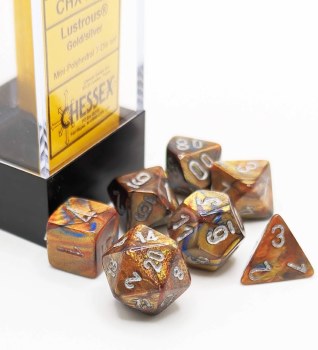 Chessex Lustrous Mini-Polyhedral Gold/silver 7-Die Set