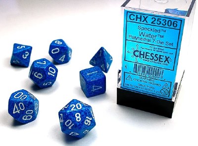 Chessex Speckled Polyhedral 7-Die Set Water