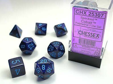 Chessex Speckled Polyhedral 7-Die Set Cobalt