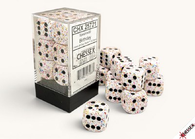 Chessex Speckled Birthday 16mm d6 Dice Block (12)