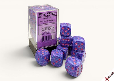 Chessex Speckled Purple Passion 16mm d6 Dice Block (12)
