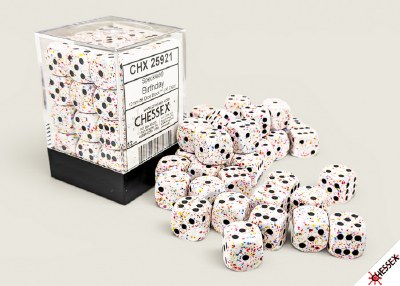 Chessex Speckled Birthday 12mm d6 Dice Block (36)