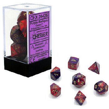 Chessex Gemini Polyhedral 7-Die Set Purple Red/Gold