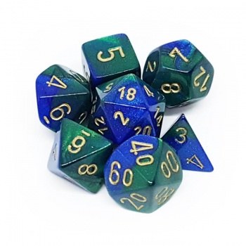 Chessex Gemini Polyhedral 7-Die Set Blue-Green w/ Gold