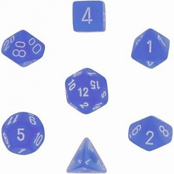 Chessex Frosted Polyhedral 7-Die Set Blue/White