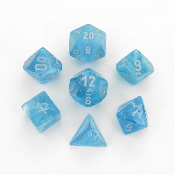 Chessex Cirrus Polyhedral 7-Die Set - Aqua/Silver