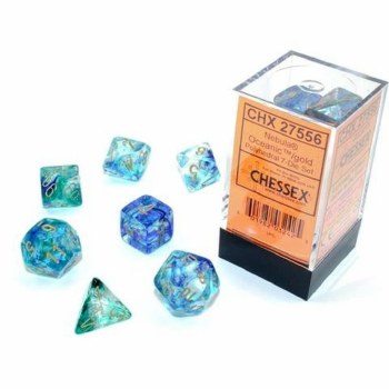 Chessex Nebula Luminary 7-Die Set - Oceanic/Gold