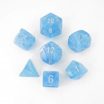 Chessex Luminary Polyhedral 7-Die Set - Sky w/Silver