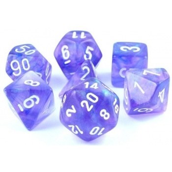 Chessex Borealis Polyhedral 7-Die Set - Purple/White