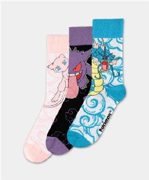 Pokémon - Mew, Gengar & Gyarados Crew Socks - 43/46