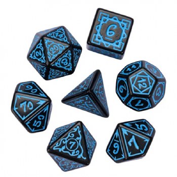Foam Brain Games Cryptic Knots PRG 7 Dice Set Ocean