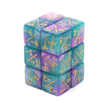 Foam Brain Games Magic Counters (-1/-1) Light Blue/Purple Glitter (8)