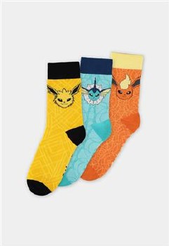 Eevee Evolutions (Vaporeon, Jolteon & Flareon) Socks (3 Pack) - 35/38