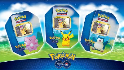 Pokemon GO Pikachu Snorlax and Blissey Tin EN