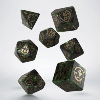 Dragons Bottle Green & Gold RPG Dice Set (7)