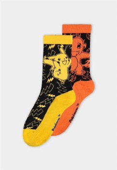Pokémon Pikachu Charmander Sport Socks (EEU) 2 Pack 39-42