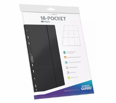 Ultimate Guard 18-Pocket Pages  Side-Loading Black (10)