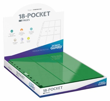 Ultimate Guard 18-Pocket Pages Side Loading Green (50)