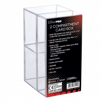 Ultra Pro 2 Piece 2 Compartment Clear Card Box