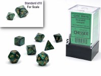 Chessex Scarab Mini-Polyhedral 7-Die Set Jade/gold