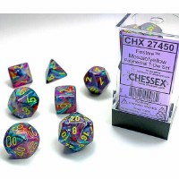 Chessex Festive Mini-Polyhedral Pop Art/blue 7-Die Set