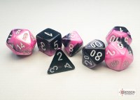 Chessex Gemini Mini-Polyhedral 7-Die Set Black-Pink/white