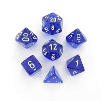 Chessex Translucent Polyhedral 7-Die Set - Blue/White