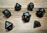 Chessex Opaque Polyhedral 7-Die Set Black/White