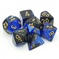 Chessex Gemini Polyhedral 7-Die Set Black-Blue w/ Gold