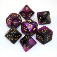 Chessex Gemini Polyhedral 7-Die Set Black-Purple w/ Gold