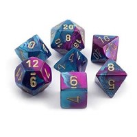 Chessex Gemini Polyhedral 7-Die Set - Purple-Teal w/Gold