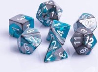 Chessex Gemini Polyhedral 7-Die Set - Steel-Teal w/White