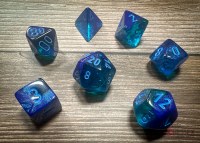 Chessex Gemini Polyhedral 7-Die Set - Blue-Blue/light Blue